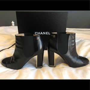Chanel Calfskin Block Heel Booties